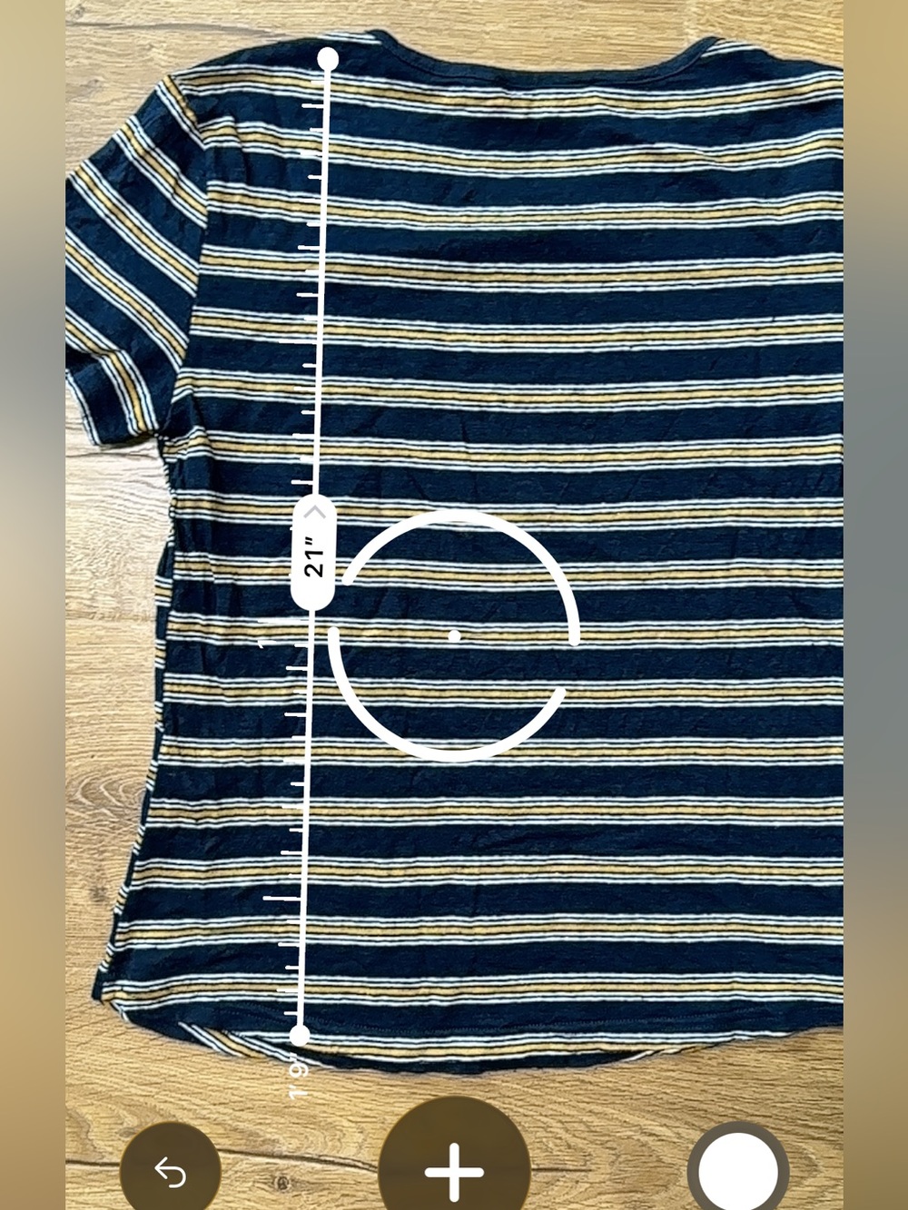 Frame 100% Linen Navy Striped Tee Size Medium - Picture 5 of 7